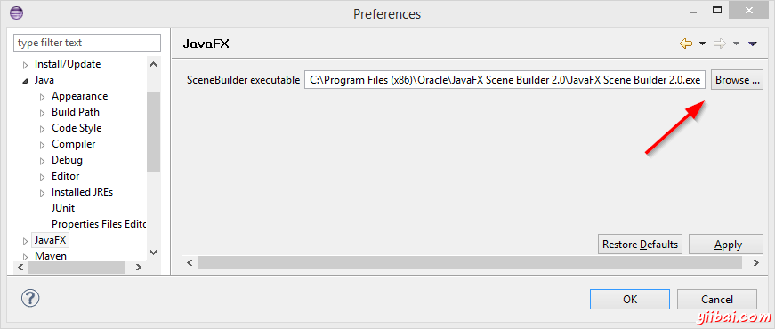 Preferences JavaFX